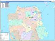 San Francisco Wall Map Color Cast Style 2022